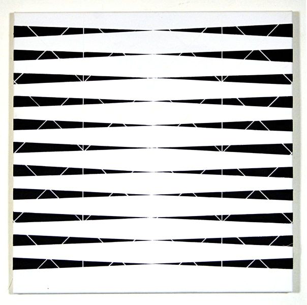 Ausstellung Haus der Kunst Baden-white lines between black and white stripes on canvas-exhibition-lower austria