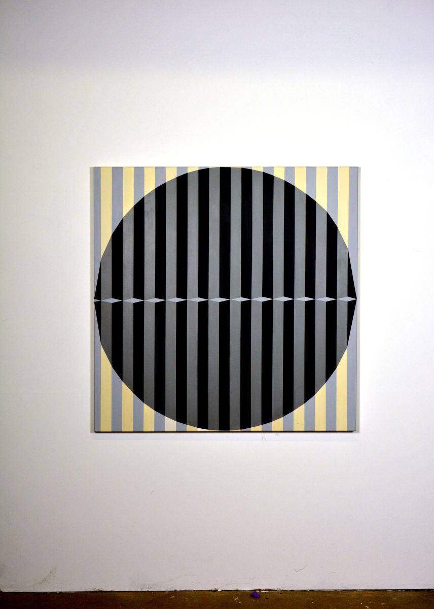 eder-paintings-circle with verticals-christian eder-studio-atelier-illmitz